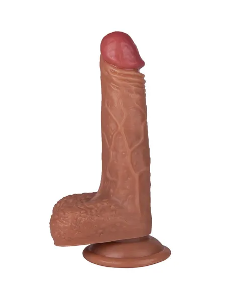 Dildo kafe na usisnoj čaši Calm - 17,5 cm.