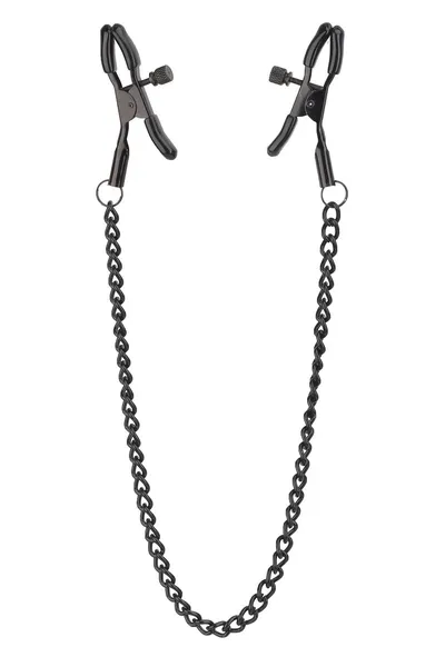 Crne kopče na bradavicama na lancu Deluke Nipple Clamps