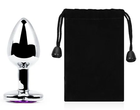 Analna Srebrna čaura, L 80 mm d 34 mm, težina 85 g, boja kristala ljubičasta umetnost. MCH-04