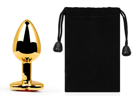 Analna zlatna čaura, l 70 mm d 28 mm, težina 50g, kristalna boja crvena art. SCHG-16