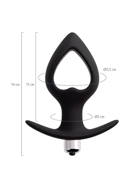 Analni vibracioni produživač POPO Pleasure by toifa Cordis M, silikon, Crna, 14 cm, Ø 5,5