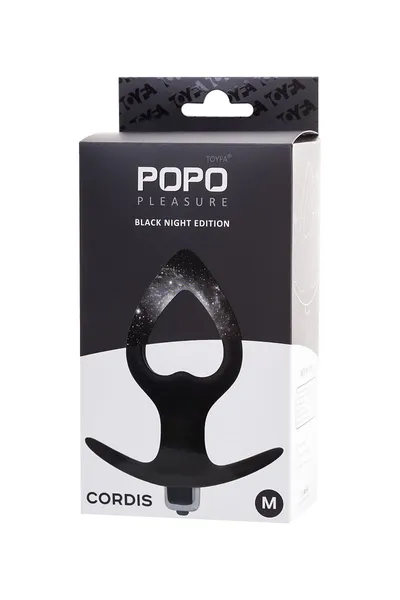 Analni vibracioni produživač POPO Pleasure by toifa Cordis M, silikon, Crna, 14 cm, Ø 5,5