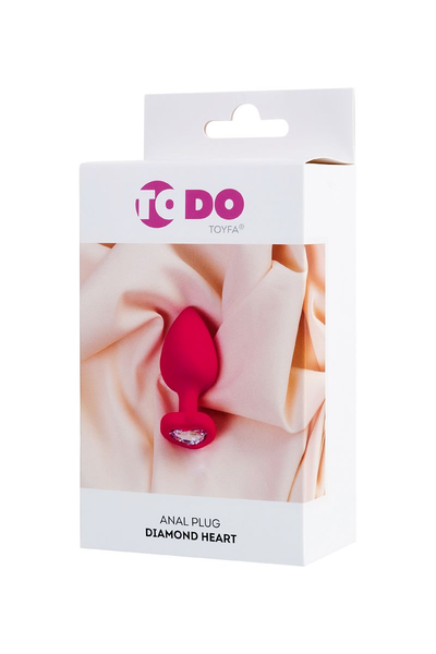 Analna čaura Todo bi Toifa Diamond Heart, silikon, ružičasta, 9,5 cm, Ø 4 cm
