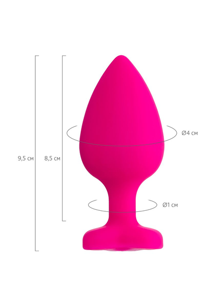 Analna čaura Todo bi Toifa Diamond Heart, silikon, ružičasta, 9,5 cm, Ø 4 cm