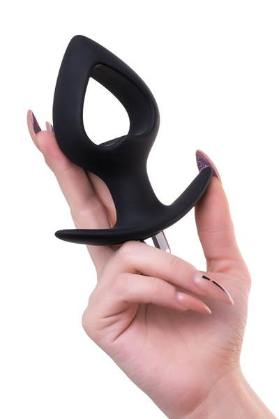 Analni vibracioni produživač POPO Pleasure by toifa Cordis M, silikon, Crna, 14 cm, Ø 5,5