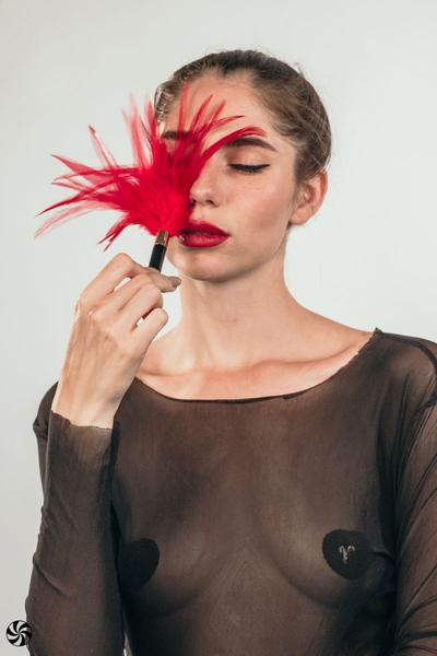 Tikler burlesque plume red