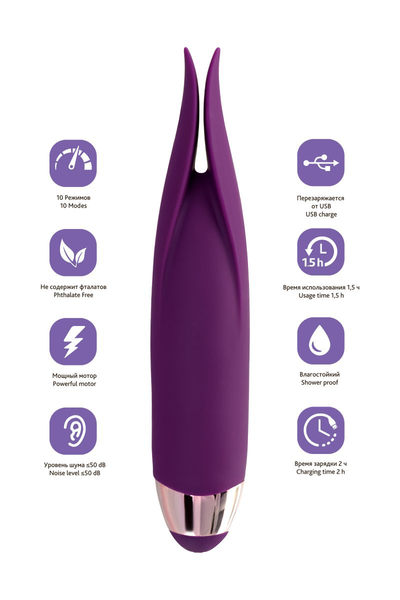 Vibracioni stimulator Leroina by TOYFA Flo, silikon, ljubičasta, 18,5 cm