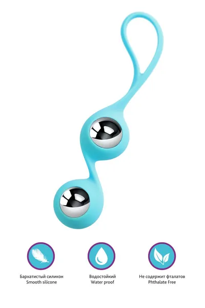 L'eroina vaginalne kuglice TOIFA Futa, silikon, cijan, 11 cm