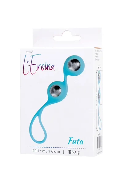 L'eroina vaginalne kuglice TOIFA Futa, silikon, cijan, 11 cm