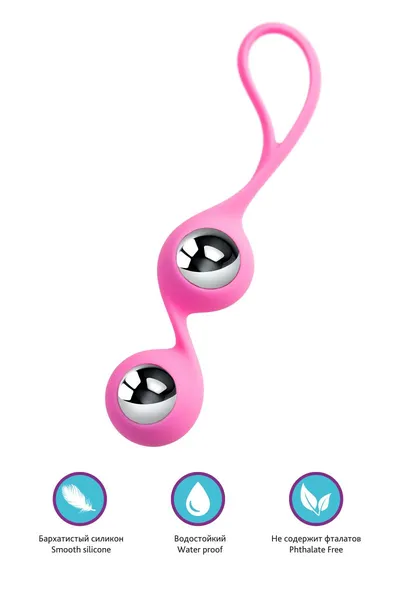 L'eroina Futa vaginalne kuglice, silikon, roze, 11 cm, Ø 1,9 cm, 63 g