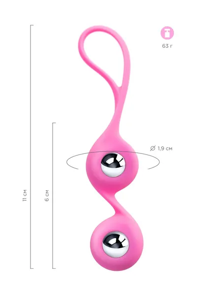 L'eroina Futa vaginalne kuglice, silikon, roze, 11 cm, Ø 1,9 cm, 63 g