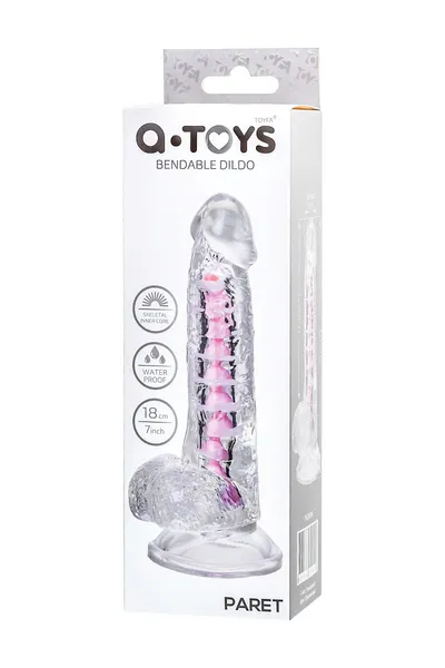 Flexibilni dildo a-Tois Paret, TPE, prozirni, 18 cm