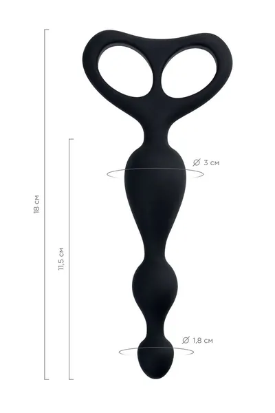 Analna čaura Popo Pleasure bi TOIFA Akuilae, vodootporna, silikon, Crna, 18 cm, Ø 3 cm