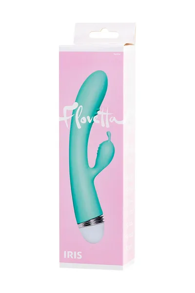 Vibrator sa klitoralnim stimulatorom Flovetta bi Toifa Iris, silikon, cijan, 22 cm