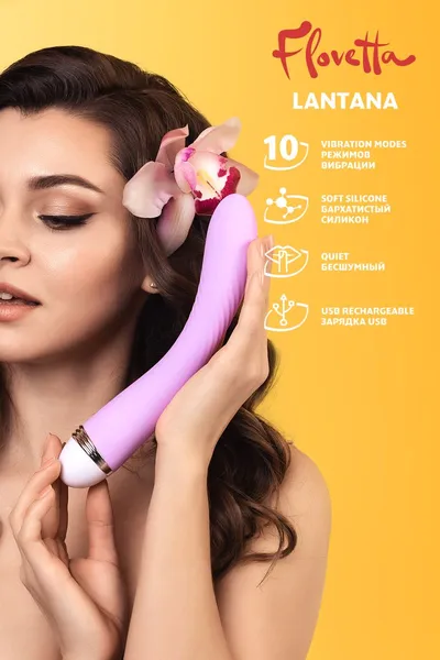 Vibrator Flovetta bi Toifa Lantana, silikon, ljubičasta, 22 cm