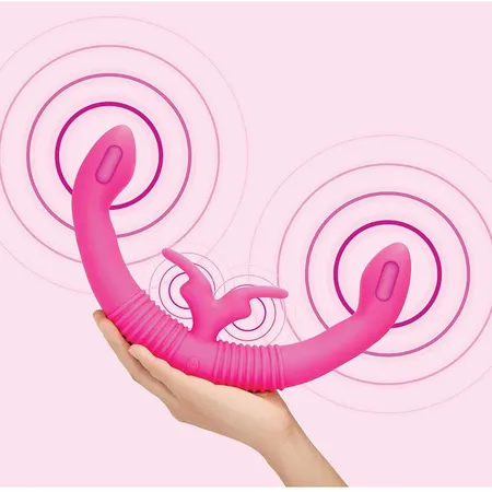 Dvojna dvoglavi roze zec-vibrator Together™