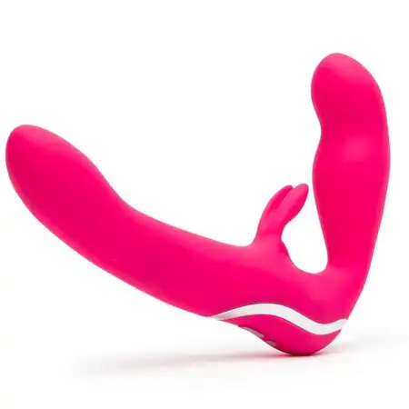 Svetlo roze bezremne strapon Rechargeable Vibrating Strapless Strap-On