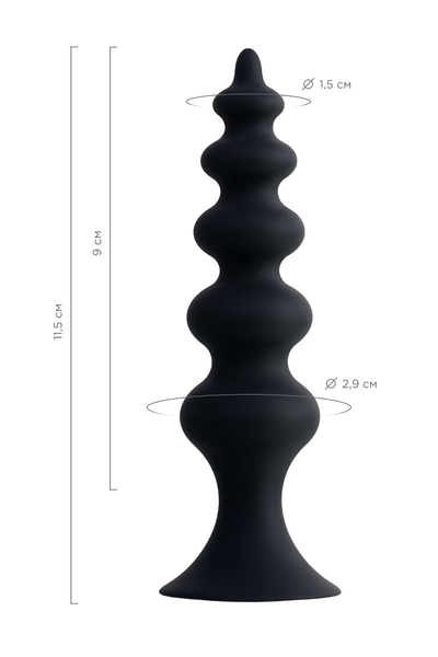 Analna čaura Popo Pleasure bi TOIFA Indi, vodootporna, silikon, Crna, 11,5 cm, Ø 2,9 cm