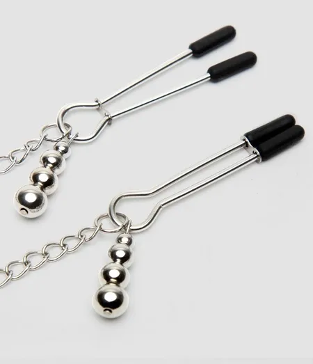 Satenska ogrlica sa kopčama za bradavice Plai Nice