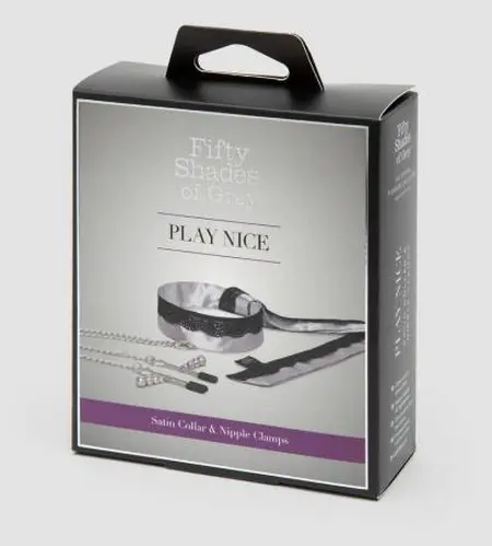 Satenska ogrlica sa kopčama za bradavice Plai Nice