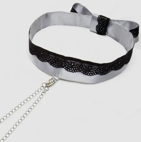 Satenska ogrlica sa kopčama za bradavice Plai Nice