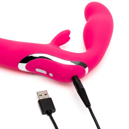 Bezremne strapon Happy Rabbit Strap-on roze