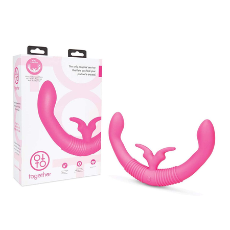 Dvojna dvoglavi roze zec-vibrator Together™