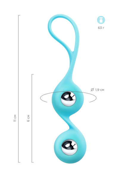 L'eroina vaginalne kuglice TOIFA Futa, silikon, cijan, 11 cm