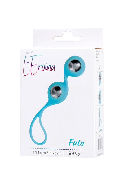 L'eroina vaginalne kuglice TOIFA Futa, silikon, cijan, 11 cm