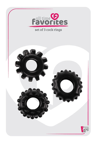 Set od 3 crna erekciona prstena Set of 3 Kokrings