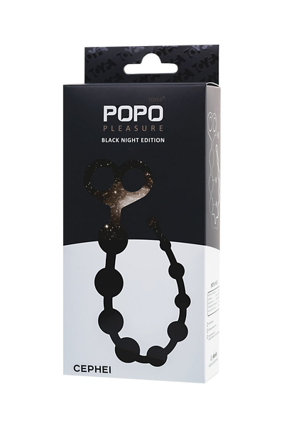 TOIFA Popo Pleasure Cephei analne perle, vodootporne, silikon, crne, 33,5 cm, Ø 2,4 cm