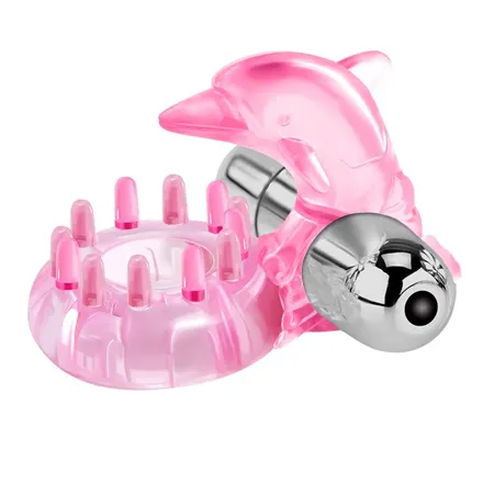 Ružičasti vibrokolco-delfin sa šipcima