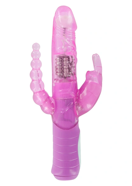 Rabbit Dual Pleasure ružičasti vibrator sa klitorisnim i analnim stimulansima .