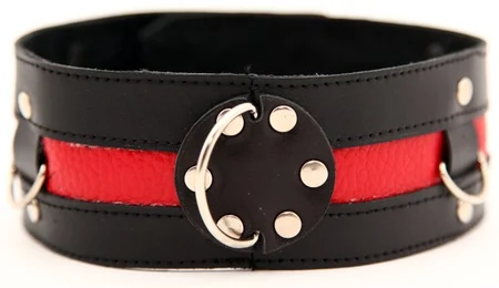 Crna ogrlica sa crvenom prugom