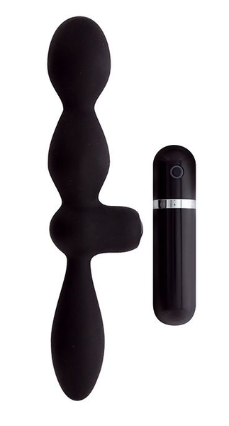 Crna dvostrana vibraciona kutija MENZSTUFF THRILLER ASS DUAL HEAD