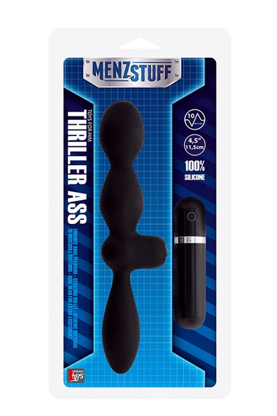 Crna dvostrana vibraciona kutija MENZSTUFF THRILLER ASS DUAL HEAD