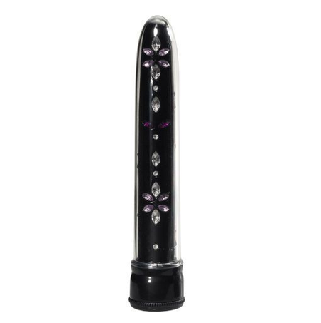 Crni vibrator sa rhinestones-om po celoj dužini .