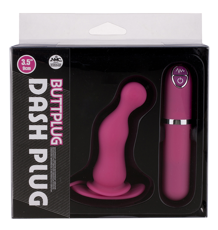 Dash Butt Plug Vith Mini Controller II - 9 cm ružičasta vibraciona kutija