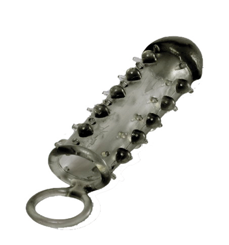 Dimljena stimulativna mlaznica sa zatvorenom glavom Samurai Penis Sleeve Black-14,5 cm.