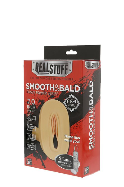 Masturbator-vagina sa vibracijom i daljinskim upravljačem REALSTUFF Smooth Bald