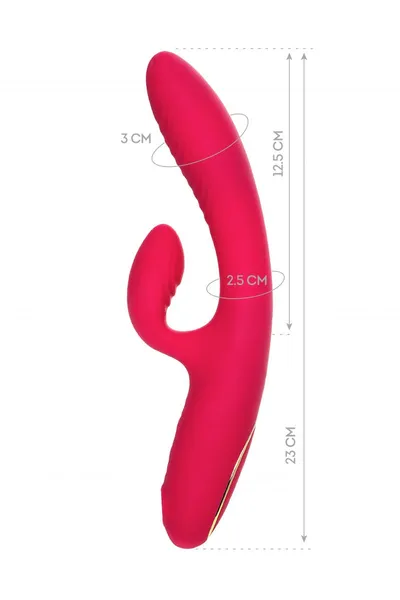 Vibrator sa vakuumskom talasnom stimulacijom jos Enila, silikon, roze, 23 cm