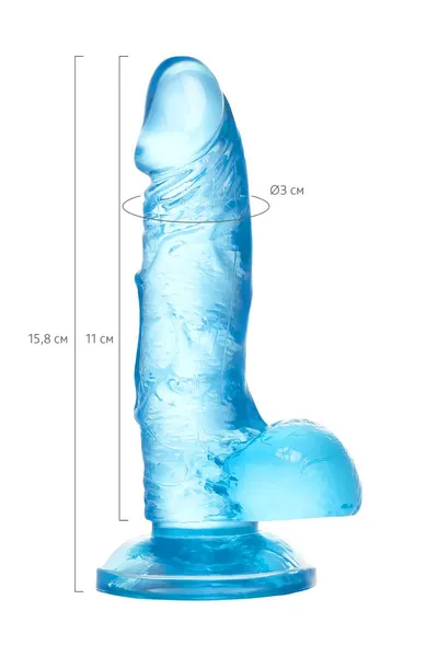 Realistični dildo a-Tois bi TOIFA Indi, TPE, cijan, 15,8 cm