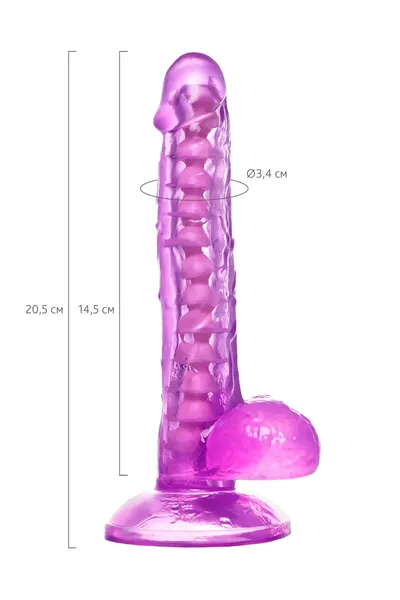 Realistični dildo a-Tois bi TOIFA Celiam, TPE, ljubičasta, 20,5 cm