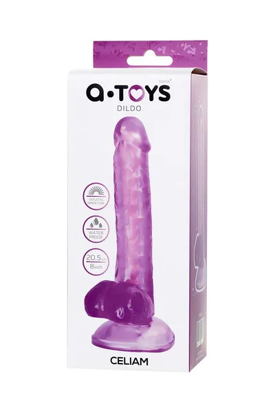 Realistični dildo a-Tois bi TOIFA Celiam, TPE, ljubičasta, 20,5 cm