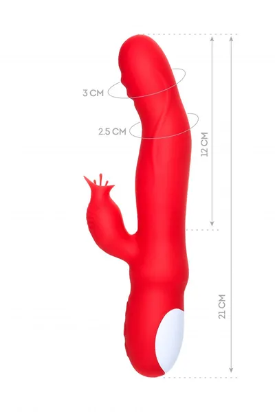 Jos Redli Vibrator sa pokretnom glavom, silikon, crvena, 21 cm