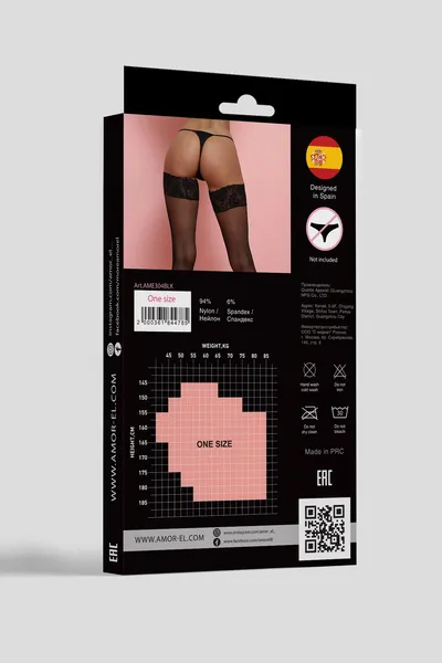 Čarape u plitkoj mrežici Rosa roja s / l crne