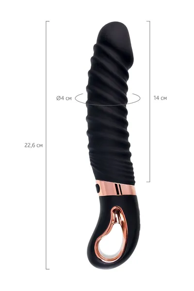 Nerealni vibrator VANAME D-Splash Hurricane, silikon, Crna, 22,5 cm