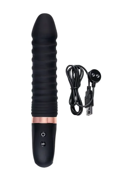Nerealni vibrator VANAME D-Splash Hurricane, silikon, Crna, 22,5 cm