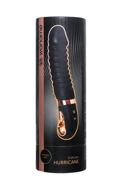 Nerealni vibrator VANAME D-Splash Hurricane, silikon, Crna, 22,5 cm