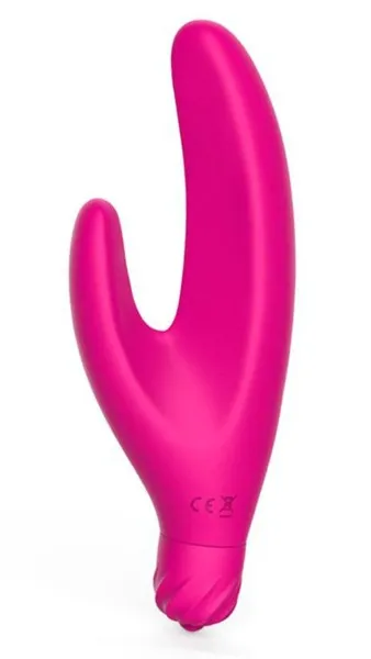 Ružičasti silikonski vibrator sa klitoralnim procesom .